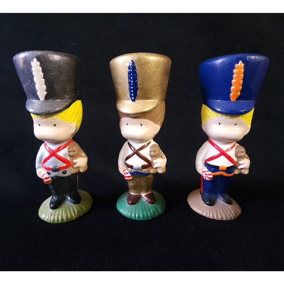 Vintage JWA Joan Walsh Soldiers Lot of 3 Ceramic Christmas Ornaments 1979 Japan - Picture 1 of 5